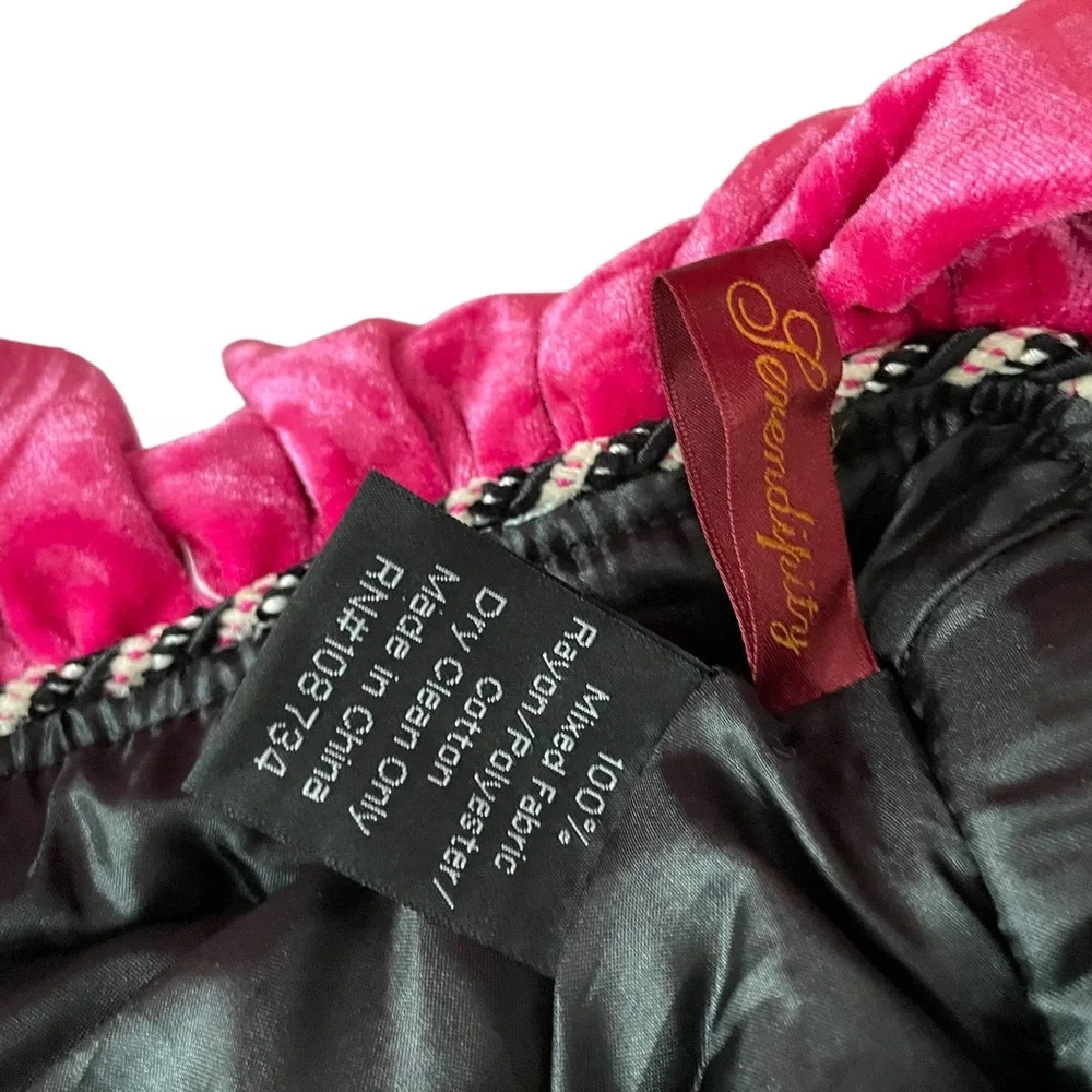 Brand new Seasons of Serendipity stocking black and pink‎ polka dots